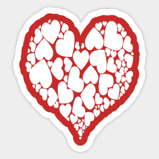 A Heart Of Hearts Romantic Design Monotone White Sticker